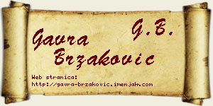Gavra Brzaković vizit kartica